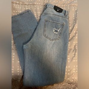 Boyfriend jeans, size 5, light blue jeans,